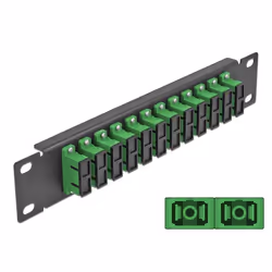 DeLOCK 66772, Fibre, SC, Noir, Vert, Métal, Montage de rack, 1U