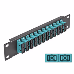 DeLOCK 66774, Fibre, SC, Couleur aqua, Noir, Métal, Montage de rack, 1U