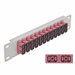 DeLOCK 66795, Fibre, SC, Gris, Violet, Métal, Montage de rack, 1U