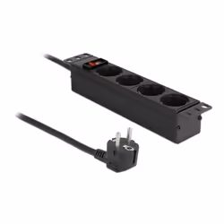 DeLOCK 66817, 4 sortie(s) CA, 220 - 250 V, 15 A, 3500 W, Noir, Aluminium