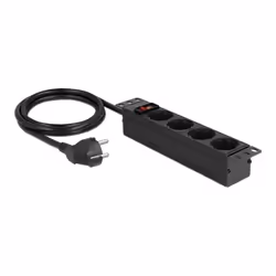 DeLOCK 66817 protection surtension Noir 4 sortie(s) CA 220 - 250 V 1,5 m