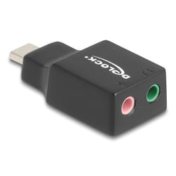 DeLOCK 67128 changeur de genre de câble 1 x USB 2.0 C 2 x 3,5 mm Noir