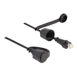DeLOCK Câble de réseau RJ45 mâle à RJ45 mâle Cat.6 STP avec bouchon de protection, extérieur, IP68, étanche à l’eau et à la poussière, noir, 1 m