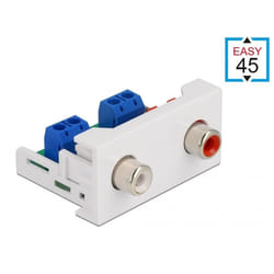 DeLOCK 81338 connecteur de fils 2 x RCA Blanc