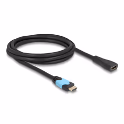DeLOCK 81998 câble HDMI 2 m HDMI Type A (Standard) Noir, Turquoise