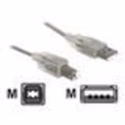 DeLOCK Cable USB 2.0 A-B - 0.5m, 0,5 m, USB A, USB B, Mâle/Mâle, Gris