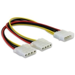 DeLOCK Y-Cable Power > 2x 4pin Molex 0,11 m