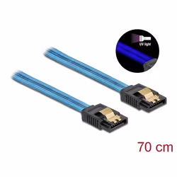 DeLOCK 82133 câble SATA 0,7 m SATA 7-pin Bleu