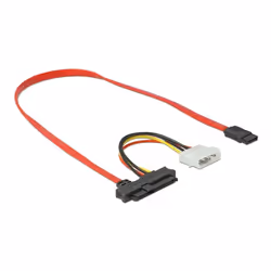 DeLOCK 82219, 0,5 m, SATA 7pin, SAS SFF-8482 + 4pin, Droit, Droit, 12 Gbit/s