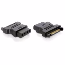 DeLOCK Adapter Power - IDE drive &gt; 4 Pin, SATA 15 p, IDE 4p, Noir