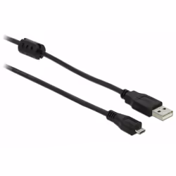 DeLOCK 82335, 2 m, USB A, Micro-USB B, USB 2.0, Noir