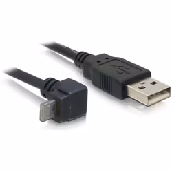 DeLOCK USB Cable - 1.0m, 1 m, USB A, Micro-USB A, 480 Mbit/s, Noir