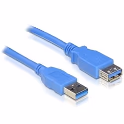 DeLOCK USB 3.0-A M/F - 2m, 2 m, USB A, USB A, Mâle/Femelle, 5000 Mbit/s, Bleu