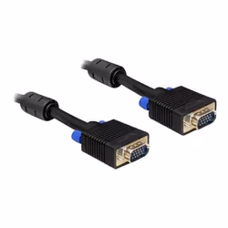 DeLOCK 2m VGA Cable, 2 m, VGA (D-Sub), VGA (D-Sub), Noir, Mâle/Mâle