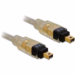 DeLOCK FireWire, 2.0m, Gris, Mâle/Mâle, 2 m