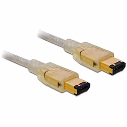 DeLOCK FireWire A/A, 2.0m, Gris, Mâle/Mâle, 2 m