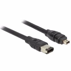 DeLOCK 82578, 4-p, 6-p, Mâle/Mâle, 400 Mbit/s, Noir, 3 m