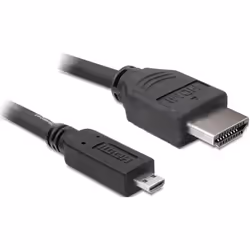 DeLOCK 3m HDMI, 3 m, HDMI Type A (Standard), HDMI Type D (Micro), Noir