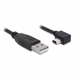 DeLOCK 82683, 3 m, USB A, Mini-USB B, USB 2.0, Mâle/Mâle, Noir