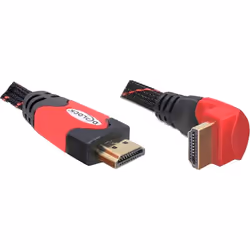 DeLOCK 2m HDMI, 2 m, HDMI Type A (Standard), HDMI Type A (Standard), 10,2 Gbit/s, Noir, Rouge