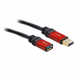 DeLOCK 5.0m USB 3.0 A, 5 m, USB A, USB A, USB 3.2 Gen 1 (3.1 Gen 1), Mâle/Femelle, 5000 Mbit/s