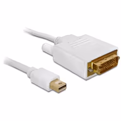 DeLOCK 82918, 2 m, mini Displayport, Or, Blanc, Mâle/Mâle