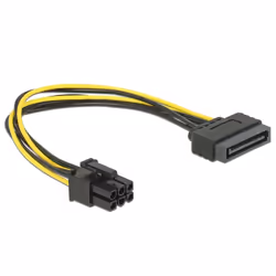 DeLOCK 82924, 0,21 m, SATA, PCI-E, Mâle, Mâle, Noir, Jaune