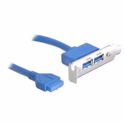 DeLOCK USB 3.0 19-pin - 2 x USB 3.0-A, 0,4 m, USB 3.2 Gen 1 (3.1 Gen 1), USB A, Mâle, Femelle