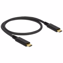 DeLOCK 83042, 0,5 m, USB C, USB C, USB 3.2 Gen 2 (3.1 Gen 2), 10000 Mbit/s, Noir