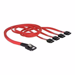 DeLOCK Cable mini SAS 36pin to 4x SATA, Rouge, 0,5 m, SAS 36pin/4xSATA 7pin