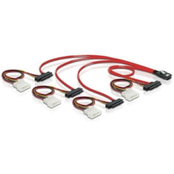 DeLOCK Cable mini SAS 36pin to 4x SAS 29pin câble SCSI Rouge 0,5 m