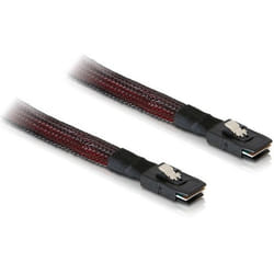 DeLOCK M/M SAS Cable 0,1 m Noir, Rouge