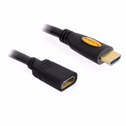 DeLOCK 1m HDMI, 1 m, HDMI Type A (Standard), HDMI Type A (Standard), Compatibilité 3D, Noir