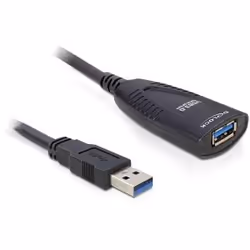 DeLOCK USB 3.0 5m, 5 m, USB 3.2 Gen 1 (3.1 Gen 1), Mâle/Femelle, Noir