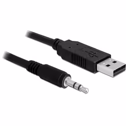 DeLOCK USB 2.0/3.5 mm 1.8m, 3,5mm, Mâle, USB, Mâle, 1,8 m, Noir