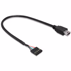 DeLOCK 83170, 0,3 m, Mini-USB B, USB 2.0, Mâle/Femelle, 480 Mbit/s, Noir