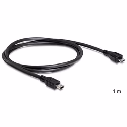 DeLOCK 1m USB2.0 microB/miniB câble USB Micro-USB B Mini-USB B Noir