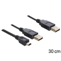DeLOCK 83178 câble USB 0,3 m USB 2.0 2 x USB A Noir