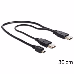 DeLOCK 83178 câble USB 0,3 m USB 2.0 2 x USB A Noir