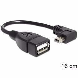 DeLOCK 83245, 0,16 m, USB A, Mini-USB B, Noir