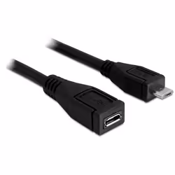 DeLOCK 83248, 1 m, Micro-USB B, Micro-USB B, USB 2.0, Mâle/Femelle, Noir