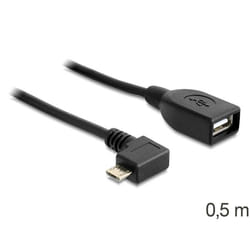 DeLOCK USB micro-B - USB 2.0-A, 0.5m câble USB 0,5 m Micro-USB B USB A Noir