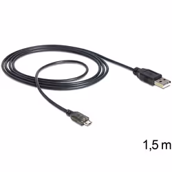 DeLOCK USB 2.0-A - USB micro-B, 1.5m, 1,5 m, USB A, Micro-USB B, USB 2.0, Mâle/Mâle, Noir