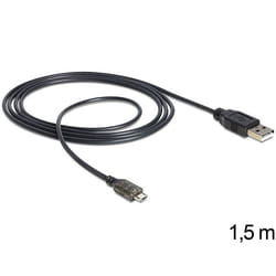 DeLOCK USB 2.0-A - USB micro-B, 1.5m câble USB 1,5 m USB A Micro-USB B Noir