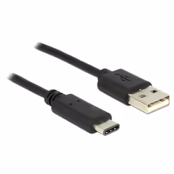 DeLOCK 0.5m, USB2.0-A/USB2.0-C, 0,5 m, USB A, USB C, USB 2.0, Mâle/Mâle, Noir