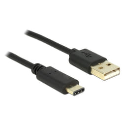 DeLOCK 2m, USB2.0-A/USB2.0-C câble USB USB A USB C Noir