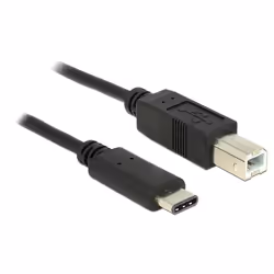 DeLOCK 0.5m, USB2.0-C/USB2.0-B, 0,5 m, USB B, USB C, USB 2.0, Mâle/Mâle, Noir