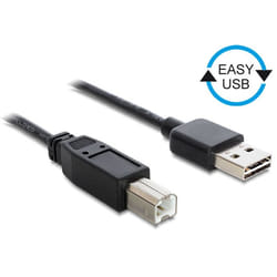 DeLOCK 3m USB 2.0 A - B m/m câble USB USB A USB B Noir