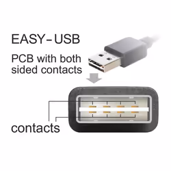 DeLOCK EASY-USB 2.0-A - USB 2.0 micro-B, 3m câble USB USB A Micro-USB B Noir