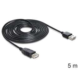 DeLOCK EASY-USB 2.0-A - USB 2.0-A, 5m câble USB USB A Noir